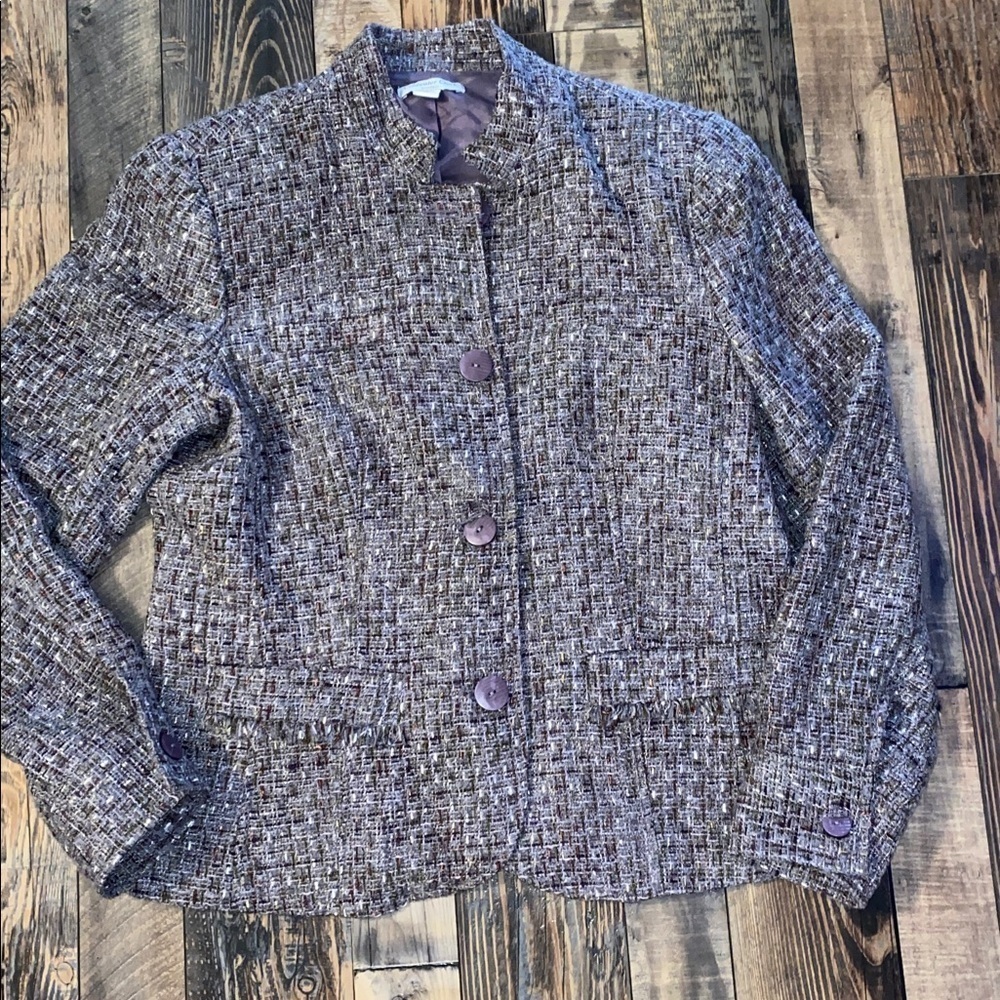 Coldwater Creek Purple Tweed Jacket